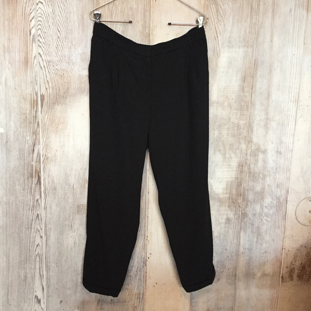 Bar III Pants Black Pull On Zip Front L